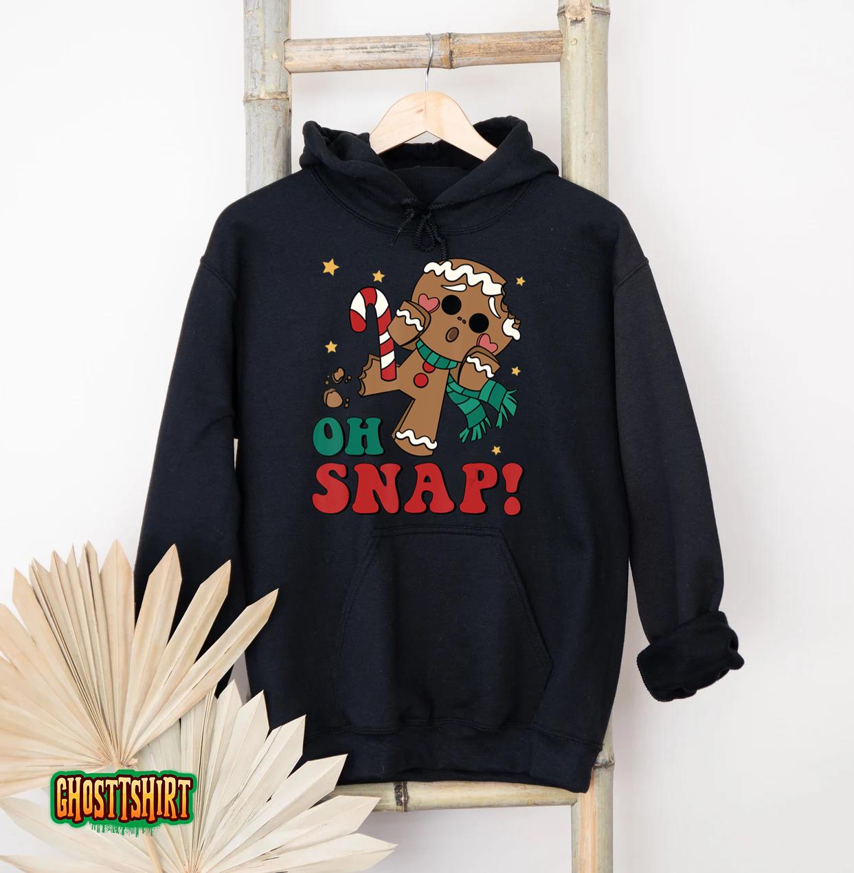 Oh Snap Gingerbread Man Retro Christmas Xmas Family Boy Girl Hoodie