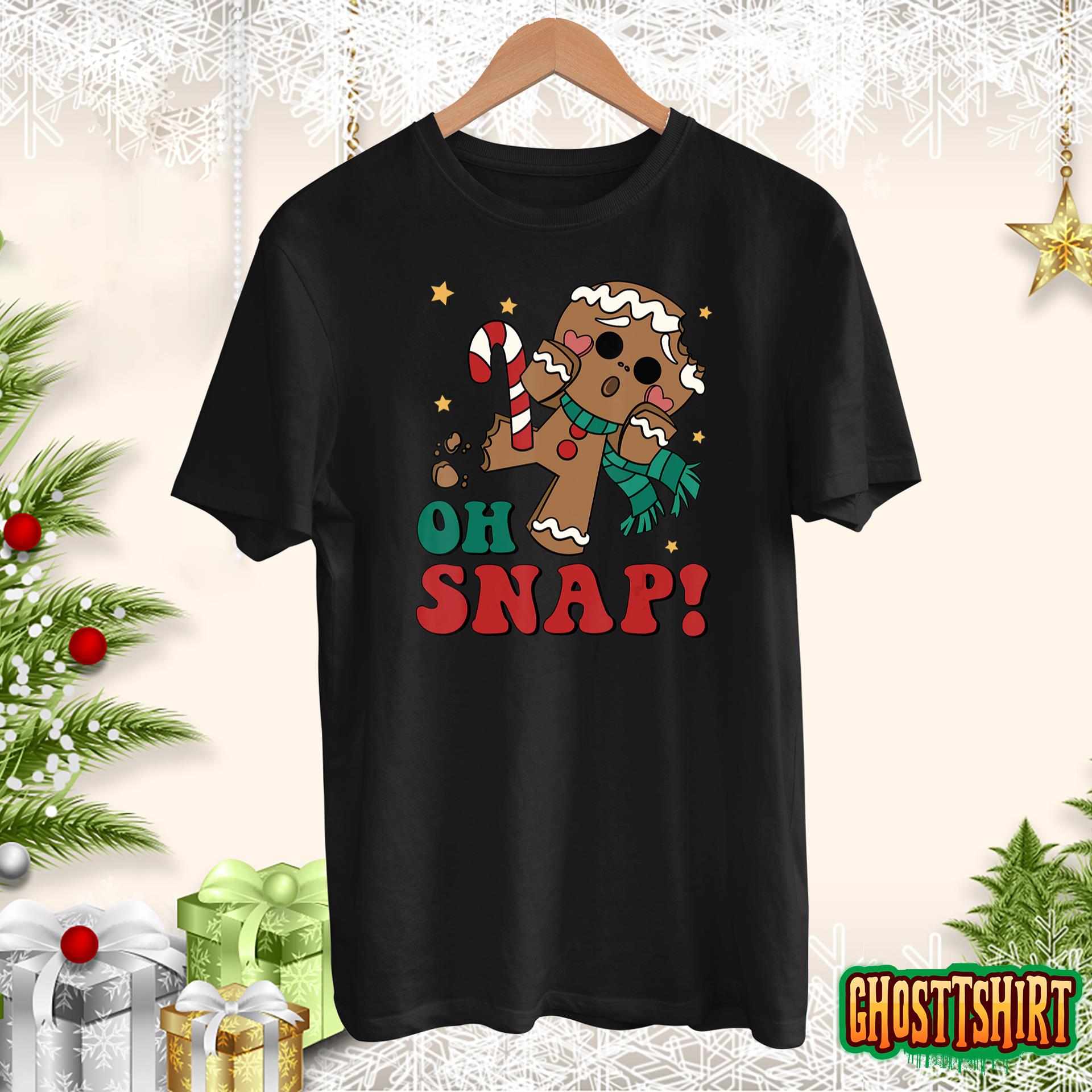 Oh Snap Gingerbread Man Retro Christmas Xmas Family Boy Girl Hoodie