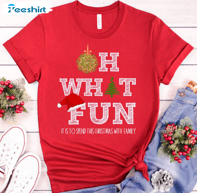 Oh What Fun Shirt, Christmas Snowflakes Crewneck Sweatshirt