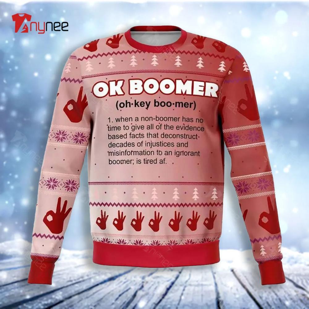 Ok Boomer Mean Ugly Christmas Sweater- Best Christmas Gifts 2023