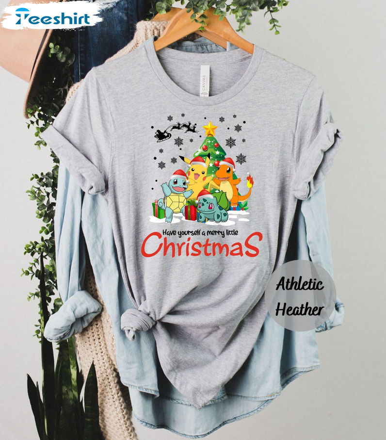 Okemon Christmas Tree Shirt, Have Yourself A Merry Little Christmas Short Sleeve Unisex T-shirt