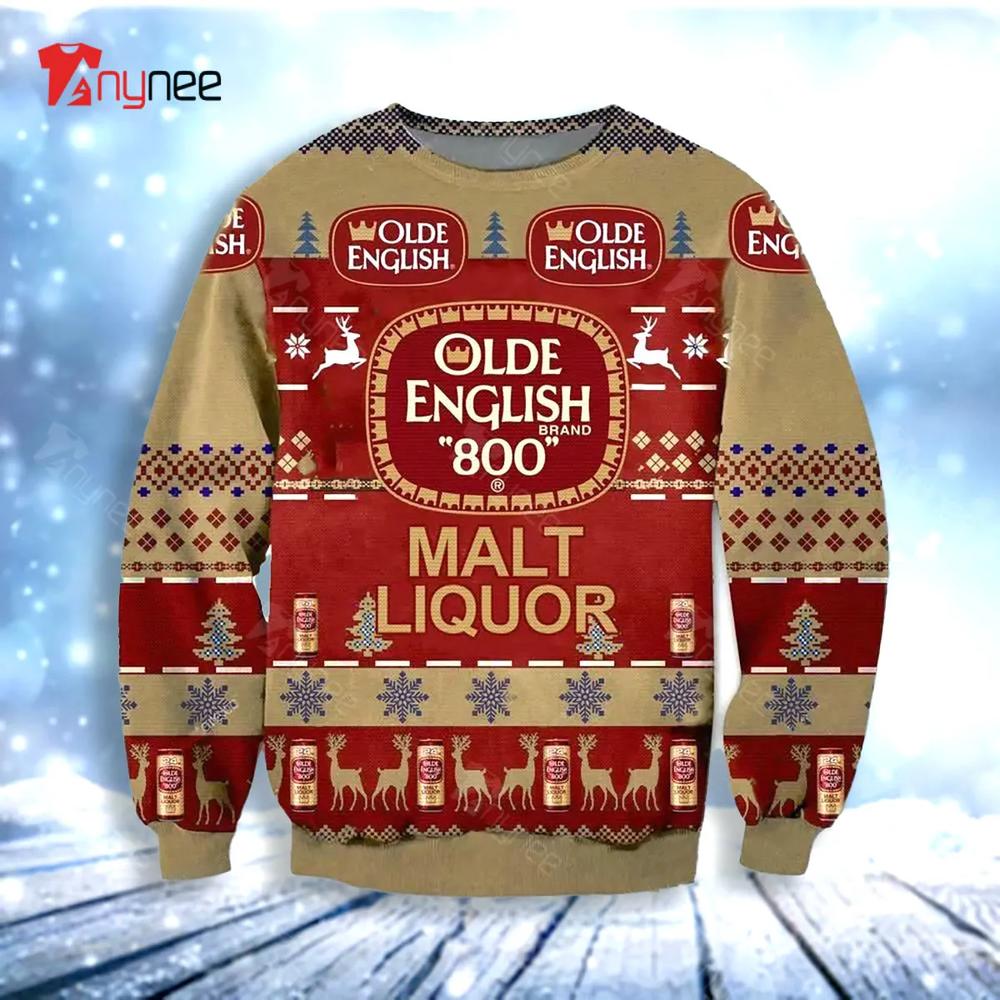 Olde English 800 Malt Liquor Ugly Christmas Sweater- Best Christmas Gifts 2023