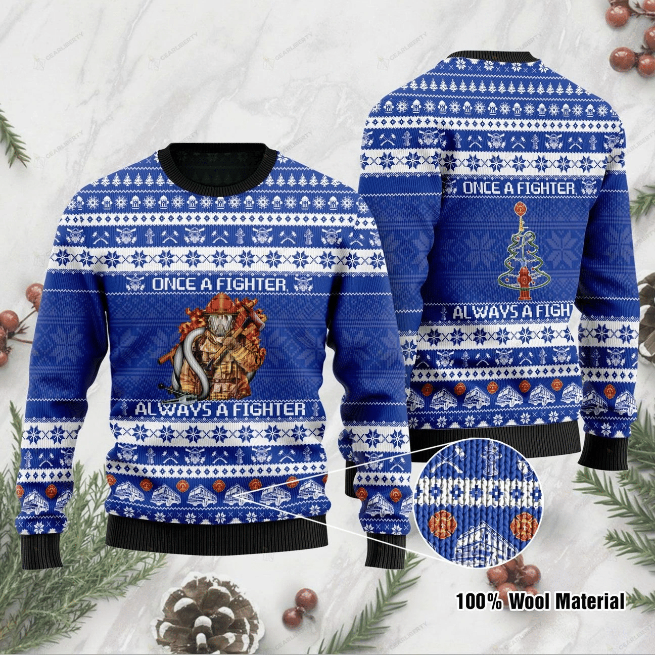 Once A Fighter, Always A Fighter Ugly Christmas Sweater | For Men & Women | Adult | US1144- Best Christmas Gifts 2023