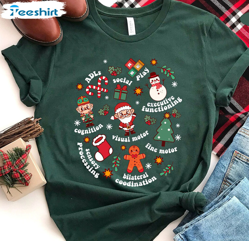 Ot Christmas Shirt, Occupational Therapist Short Sleeve Tee Tops