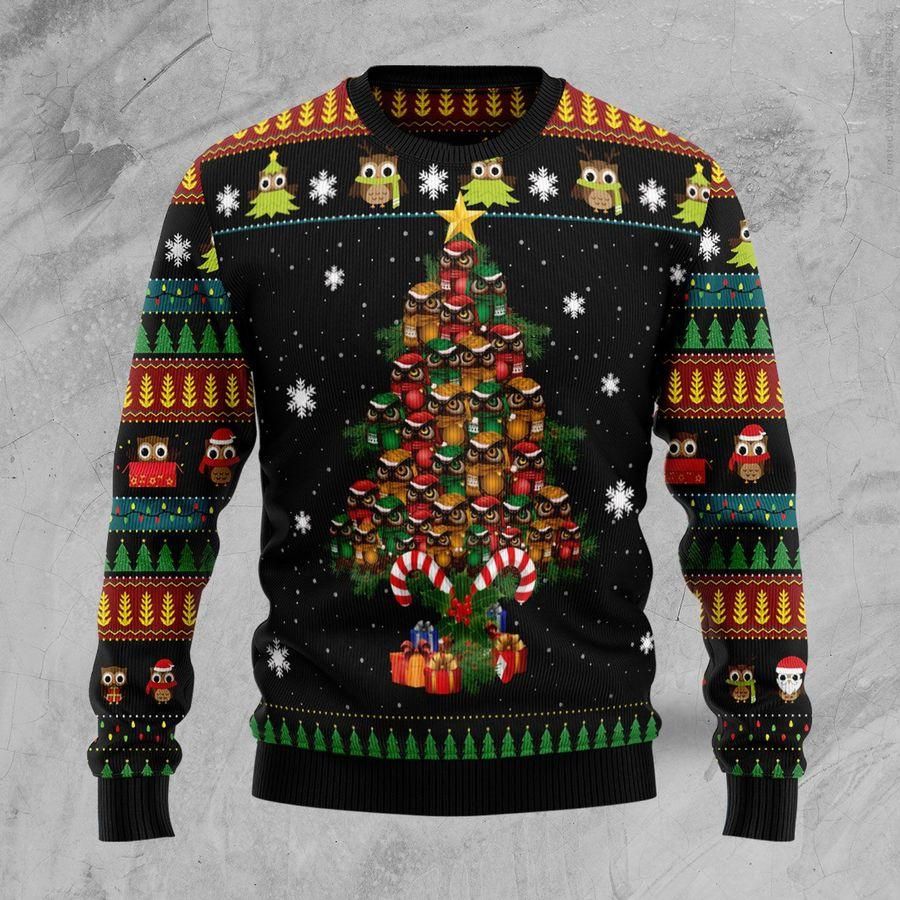 Owl Christmas Tree Ugly Christmas Sweater | For Men & Women | Adult | US1554- Best Christmas Gifts 2023