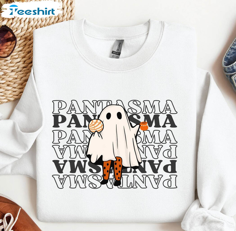 Pantasma Ghost Enjoying Shirt, Conchita And Cafe De Olla Halloween Unisex Hoodie Long Sleeve