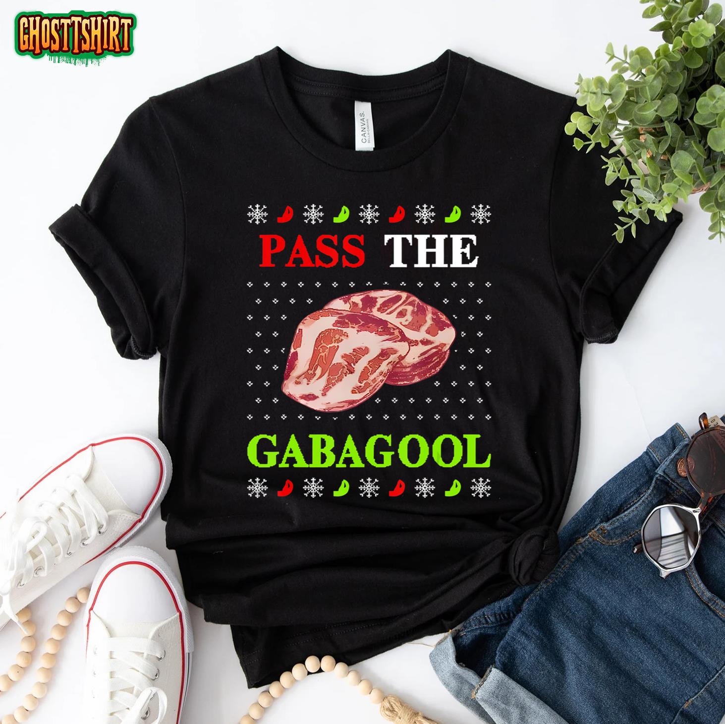 Pass the Gabagool Tacky Ugly Christmas T-Shirt