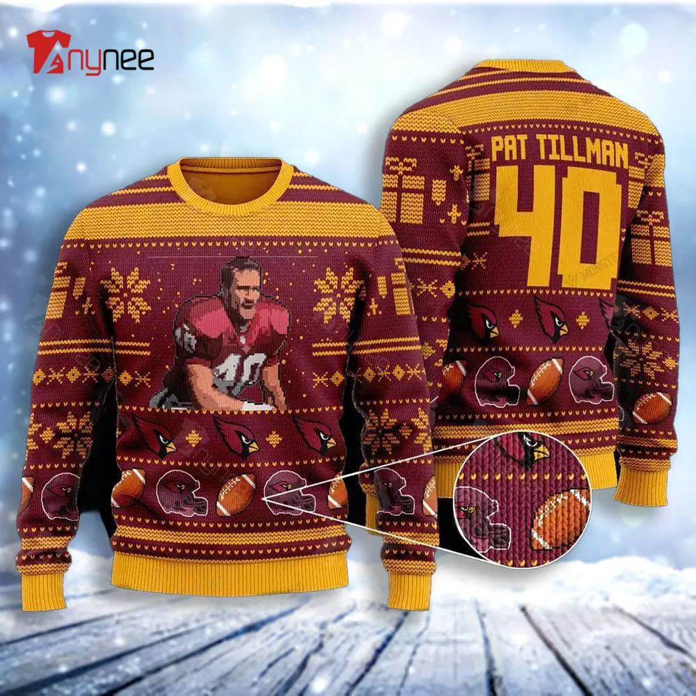 Pat Tillman 40 Arizona Cardinal Ugly Christmas Sweater- Best Christmas Gifts 2023