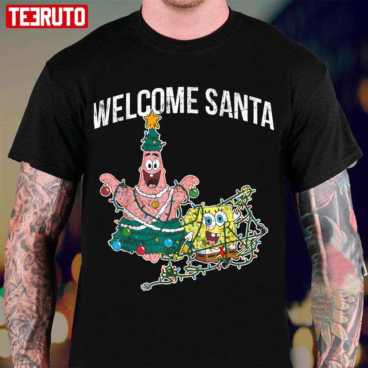 Patrick Star Welcome Santa Christmas Essential Halloween Spongebob Squarepants Unisex T-Shirt