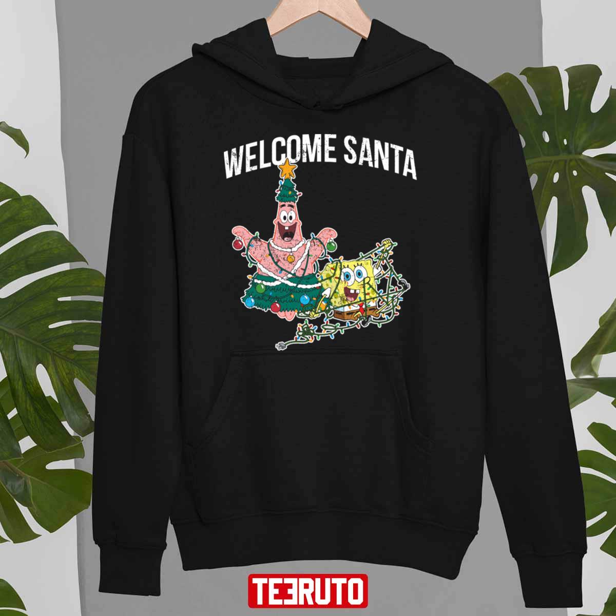 Patrick Star Welcome Santa Christmas Halloween Spongebob Unisex T-Shirt