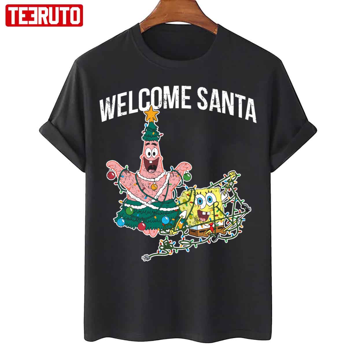 Patrick Star Welcome Santa Christmas Halloween Spongebob Unisex T-Shirt