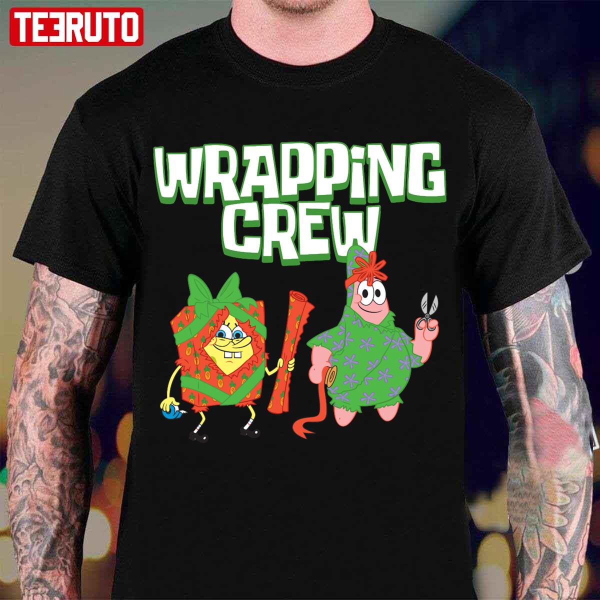 Patrick Star Wrapping Crew Christmas Halloween Spongebob Squarepants Unisex T-Shirt