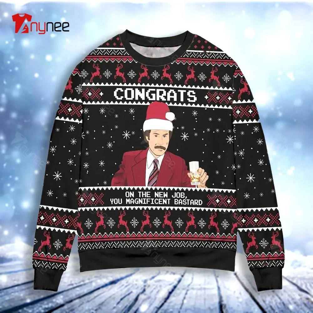 Patton Congrats On The New Job You Magnificent Bastard Ugly Christmas Sweater- Best Christmas Gifts 2023