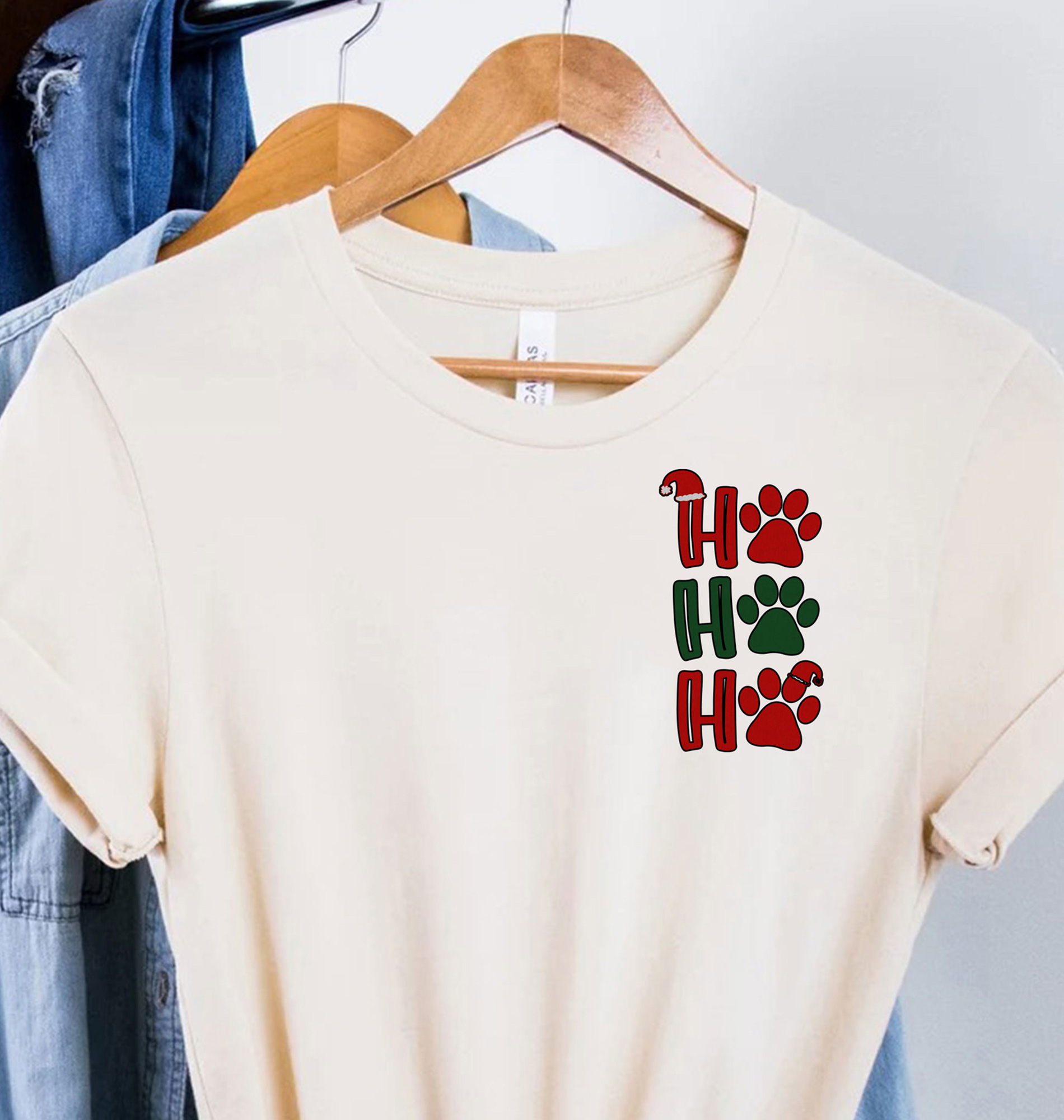 Paws & Ho Ho Ho Christmas Shirt Paws & Ho Ho Ho Christmas Shirt