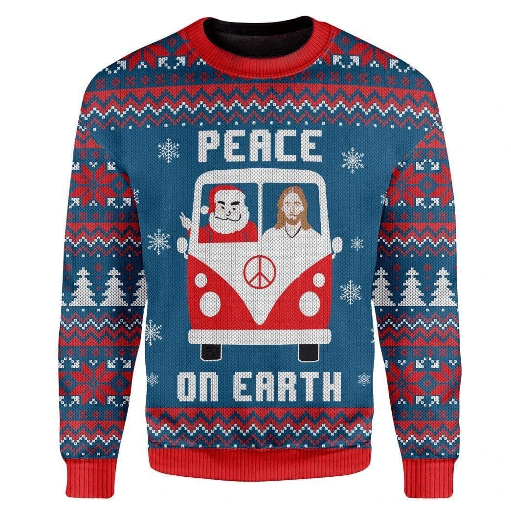 Peace On Earth Ugly Christmas Sweater | For Men & Women | Adult | US3236- Best Christmas Gifts 2023