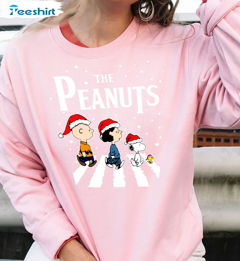 Peanuts Abbey Road Christmas Shirt, Christmas Snoopy Sweatshirt Crewneck