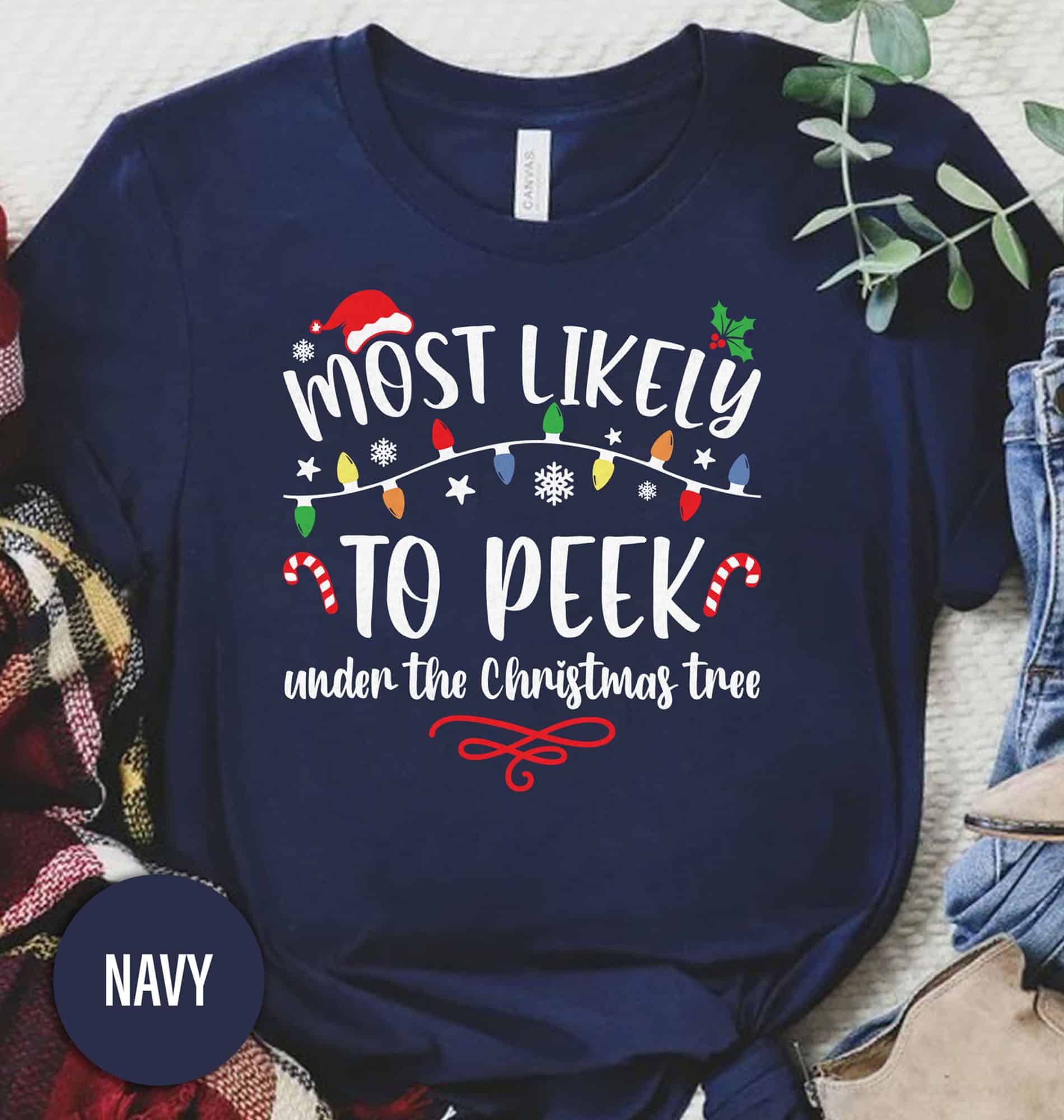 Peek Under Tree – Festive Holiday Shirt