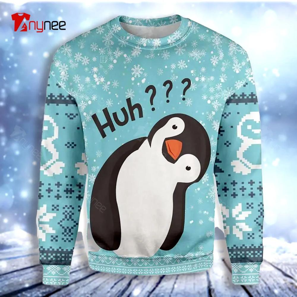 Penguin Huh Ugly Christmas Sweater- Best Christmas Gifts 2023