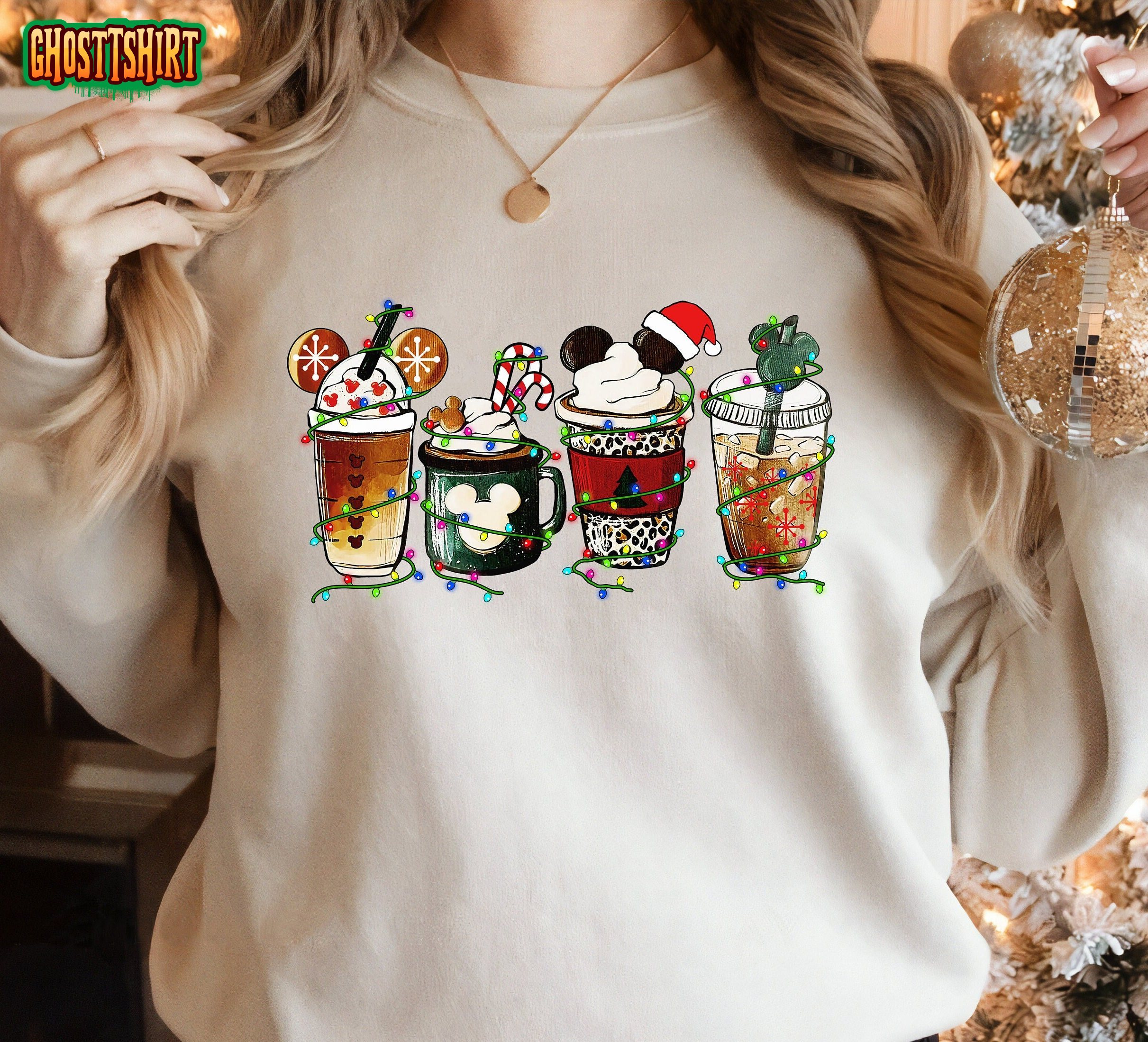 Peppermint Iced Latte Snowmen Christmas T-Shirt