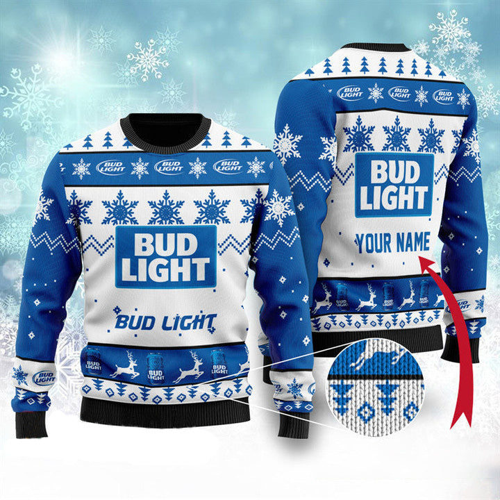 Personalized Bud Light Ugly Sweater- Best Christmas Gifts 2023