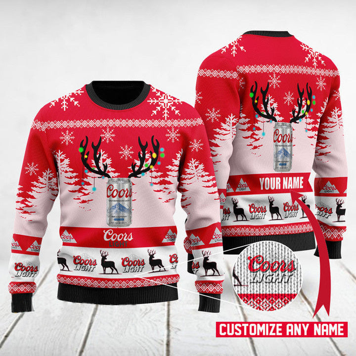 Personalized Deer Coors Light Christmas Sweater- Best Christmas Gifts 2023