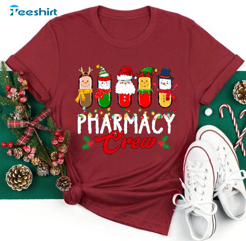 Pharmacy Crew Christmas Shirt, Christmas Party Sweater Short Sleeve