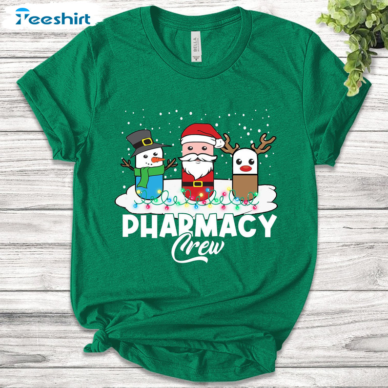 Pharmacy Crew Shirt, Pharmacy Technician Christmas Short Sleeve Tee Tops