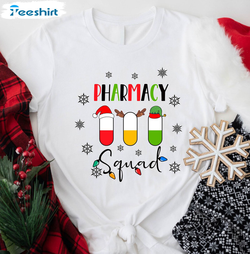 Pharmacy Squad Christmas Shirt, Pharmacy Crew Sweatshirt Long Sleeve