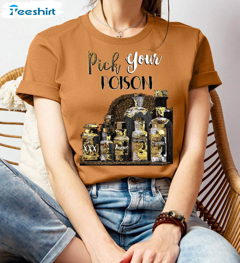 Pick Your Poison Halloween Shirt, Retro Gothic Funny Tank Top Sweater