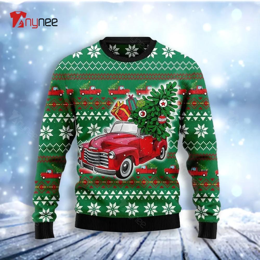 Pickup Truck Ugly Christmas Sweater- Best Christmas Gifts 2023