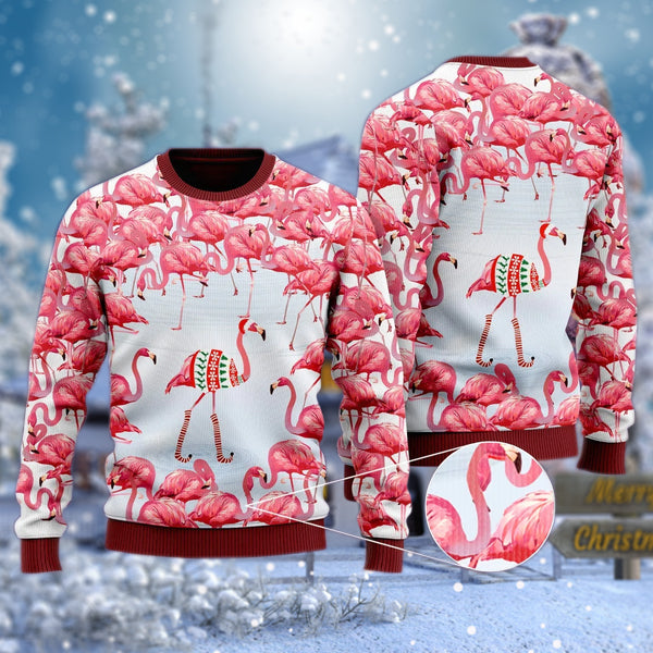 Pink Flamingo Christmas Village Ugly Sweater – Best Christmas Gifts 2023