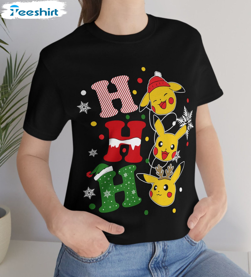 Pokemon Christmas Shirt, Ho Ho Ho Christmas Short Sleeve Sweater