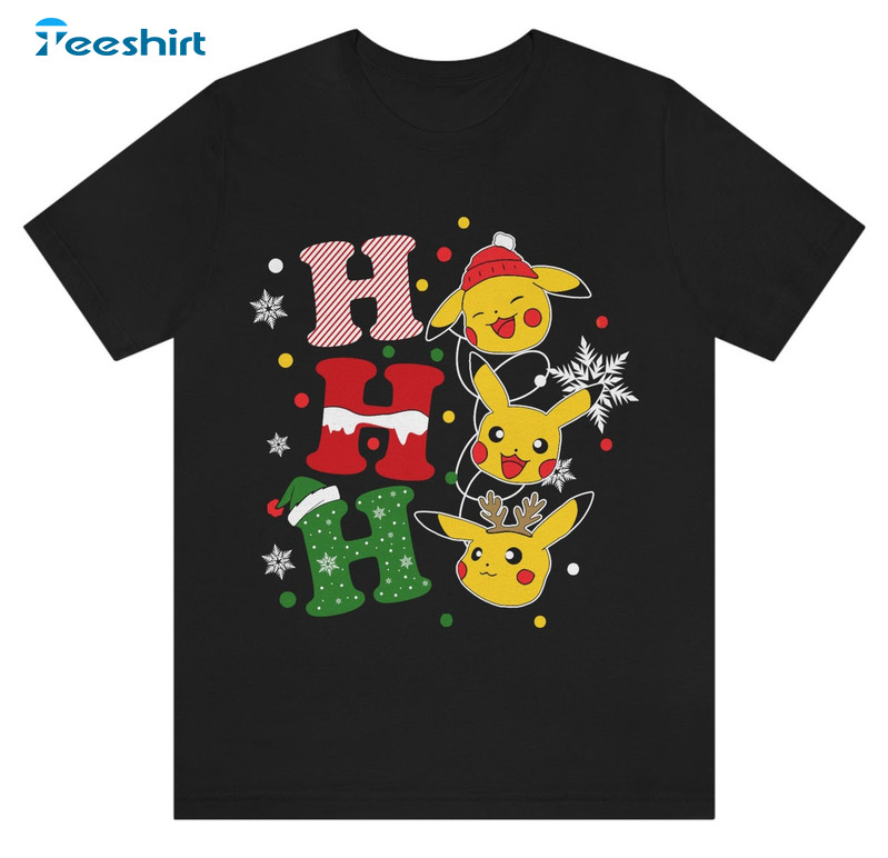 Pokemon Christmas Shirt, Ho Ho Ho Christmas Short Sleeve Sweater