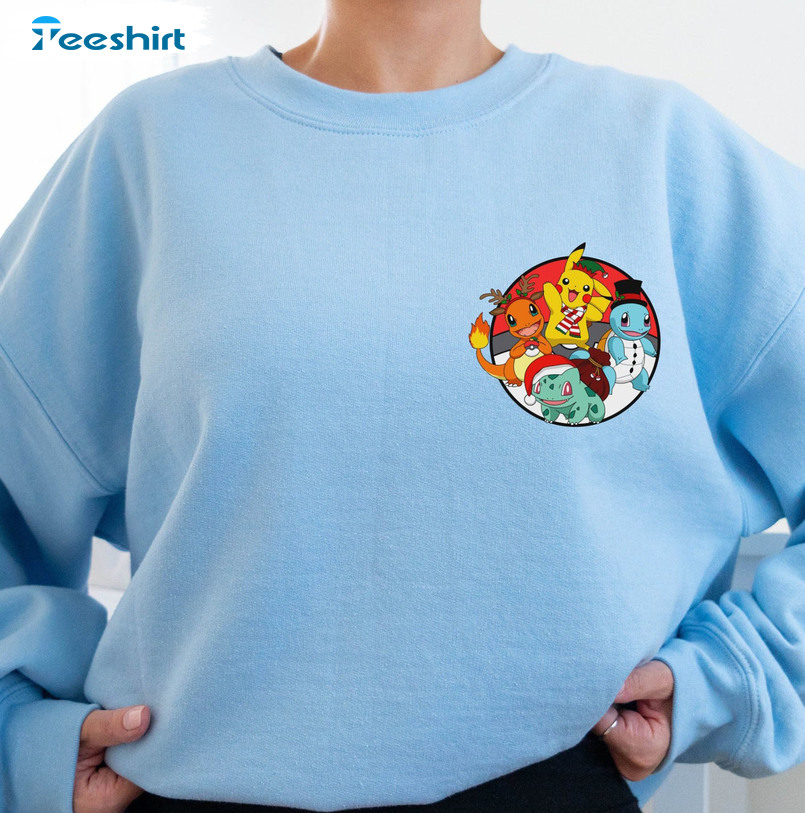 Pokemon Christmas Vintage Shirt, Pokemon Pocket Sweatshirt Crewneck