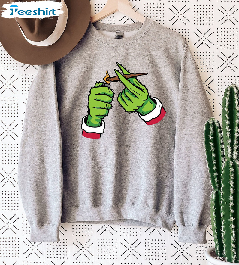 Pothead Christmas Shirt, Cannabis Christmas Long Sleeve Sweater