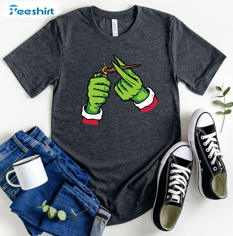 Pothead Christmas Shirt, Cannabis Christmas Long Sleeve Sweater