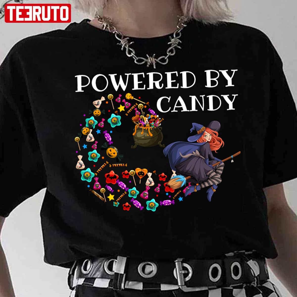 Powered By Candy Witch Candy Halloween Unisex T-Shirt