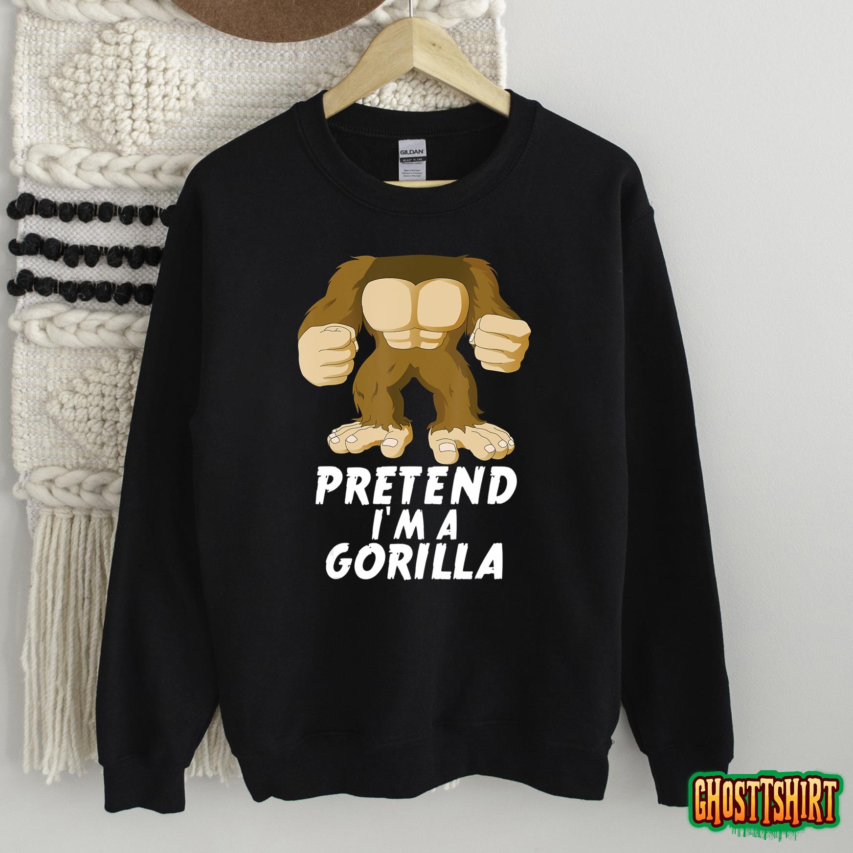 Pretend I’m A Gorilla Funny Lazy Halloween Costume T-Shirt