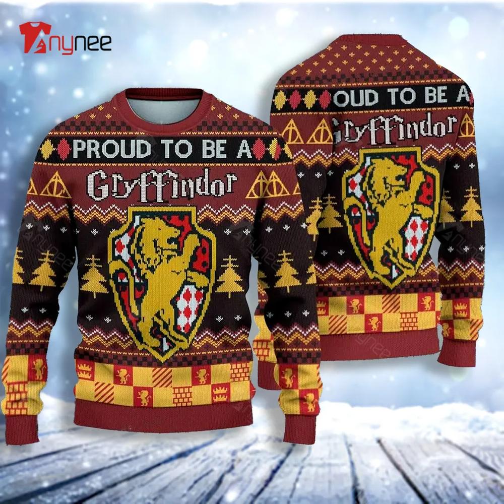 Proud To Be A Gryffindor Ugly Christmas Sweater- Best Christmas Gifts 2023