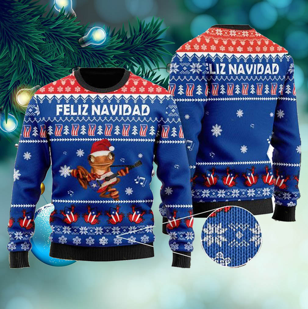 Puerto Rico coqui Feliz Navidad Ugly Sweater Merry Christmas- Best Christmas Gifts 2023