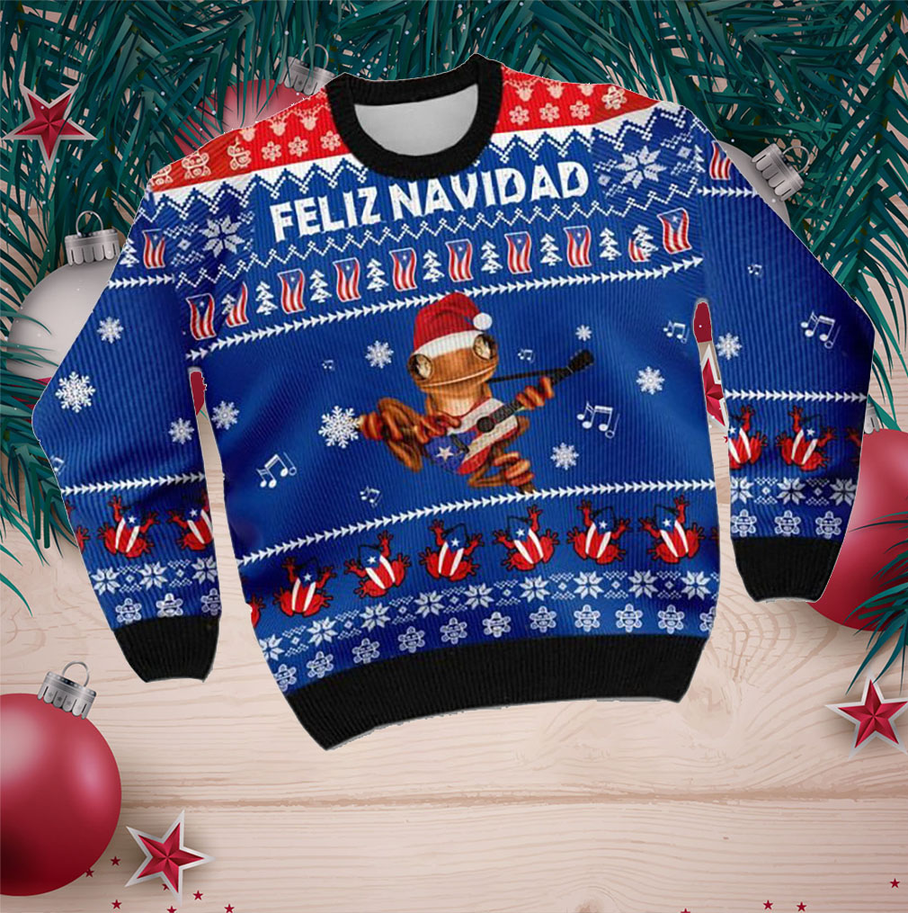 Puerto Rico coqui Feliz Navidad Ugly Sweater Merry Christmas- Best Christmas Gifts 2023