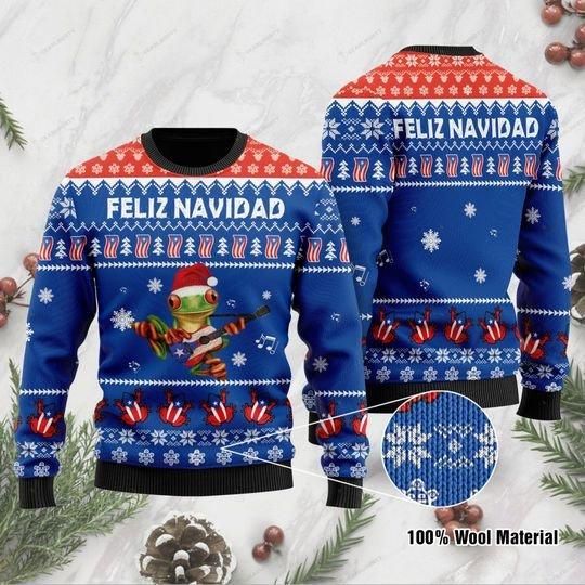 Puerto Rico Feliz Navidad Ugly Christmas Sweater | For Men & Women | Adult | US1191- Best Christmas Gifts 2023