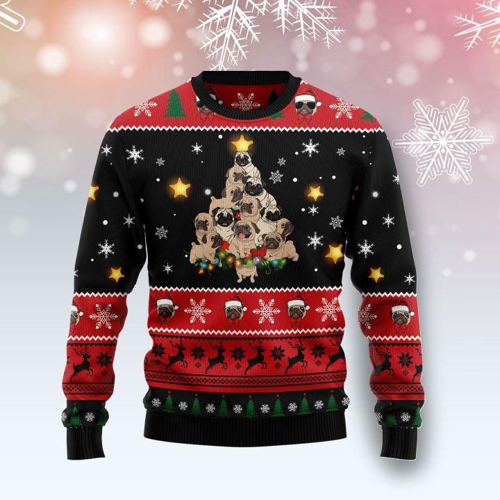 Pug Christmas Tree Ugly Christmas Sweater | For Men & Women | Adult | US1539- Best Christmas Gifts 2023