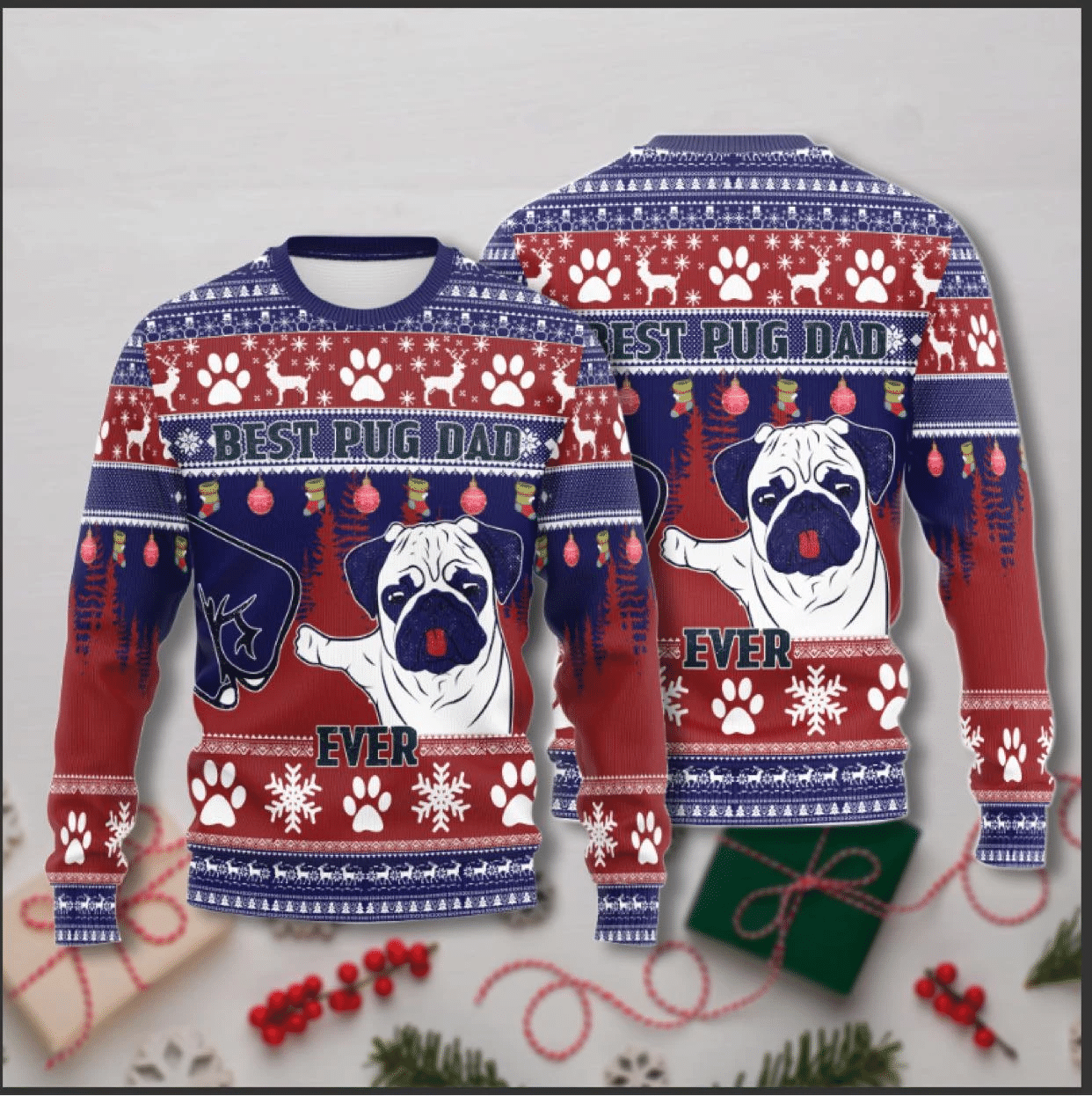 Pug  Ugly Christmas Sweater | For Men & Women | Adult | US1275- Best Christmas Gifts 2023