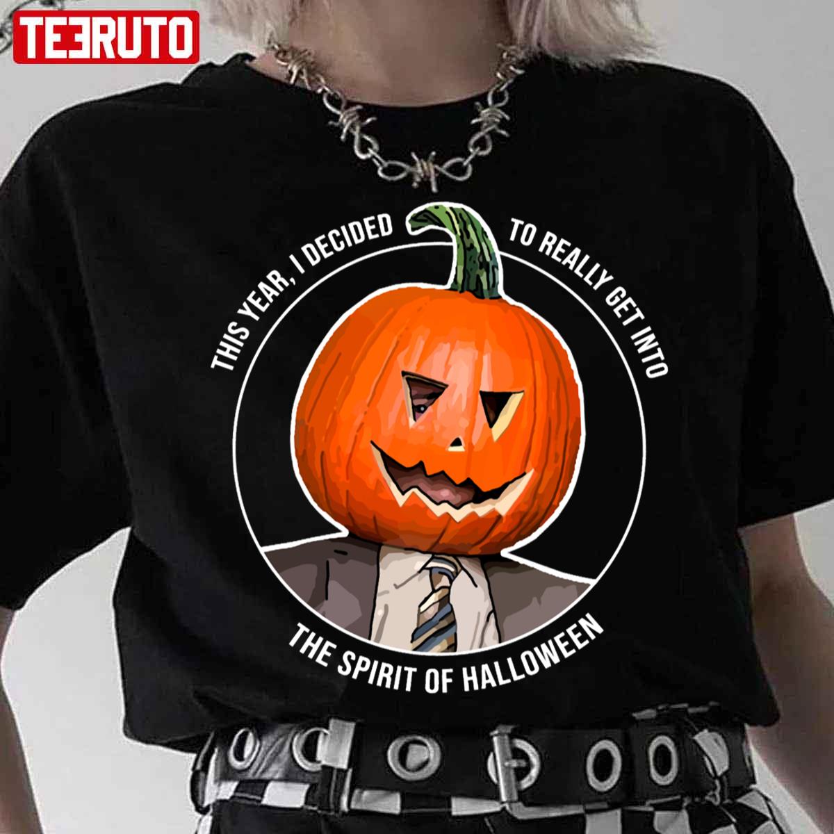 Pumpkin Head Dwight Schrute Graphic Halloween Unisex T-Shirt