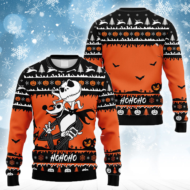 Pumpkin Jack Skellington With Zero Ugly Sweater – Best Christmas Gifts 2023