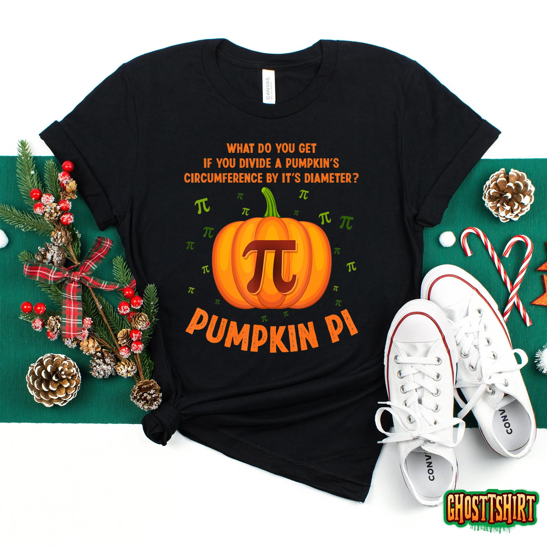 Pumpkin Pie Pi Math Teacher Shirt Funny Halloween Men Adult T-Shirt