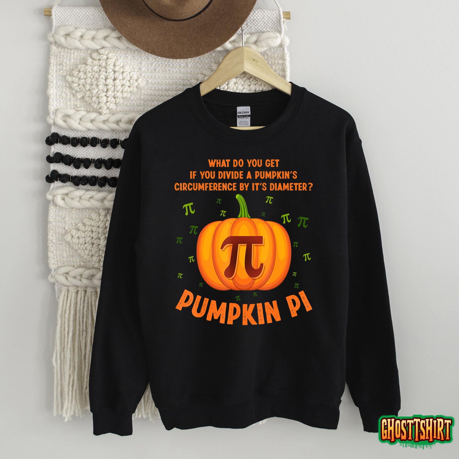 Pumpkin Pie Pi Math Teacher Shirt Funny Halloween Men Adult T-Shirt