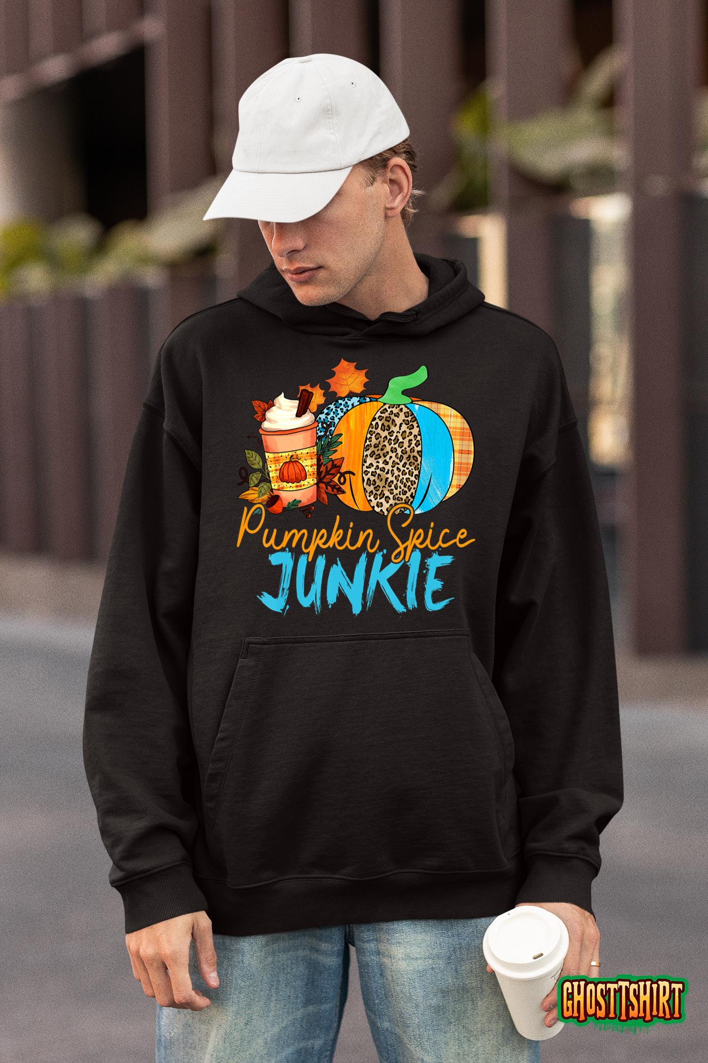 Pumpkin Spice Junkie Pumpkin Spice Latte Leopard Pumpkin T-Shirt