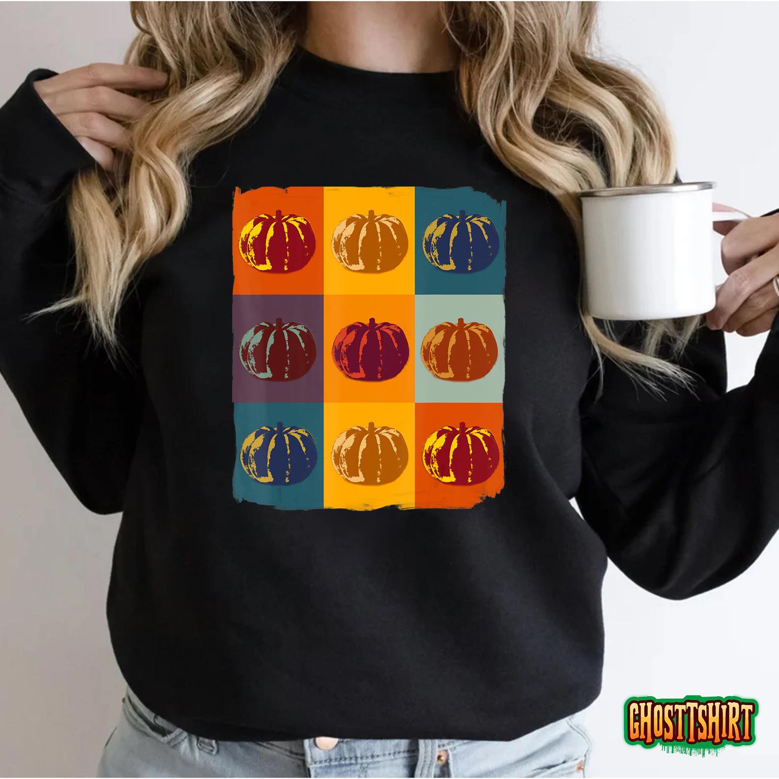 Pumpkin Tshirt, Retro Fall Lover Tee, Pop-Art Pumpkin T-Shirt